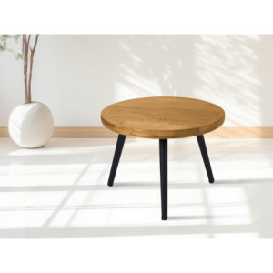 Tavolino tondo in legno massiccio diametro 50 cm design casa