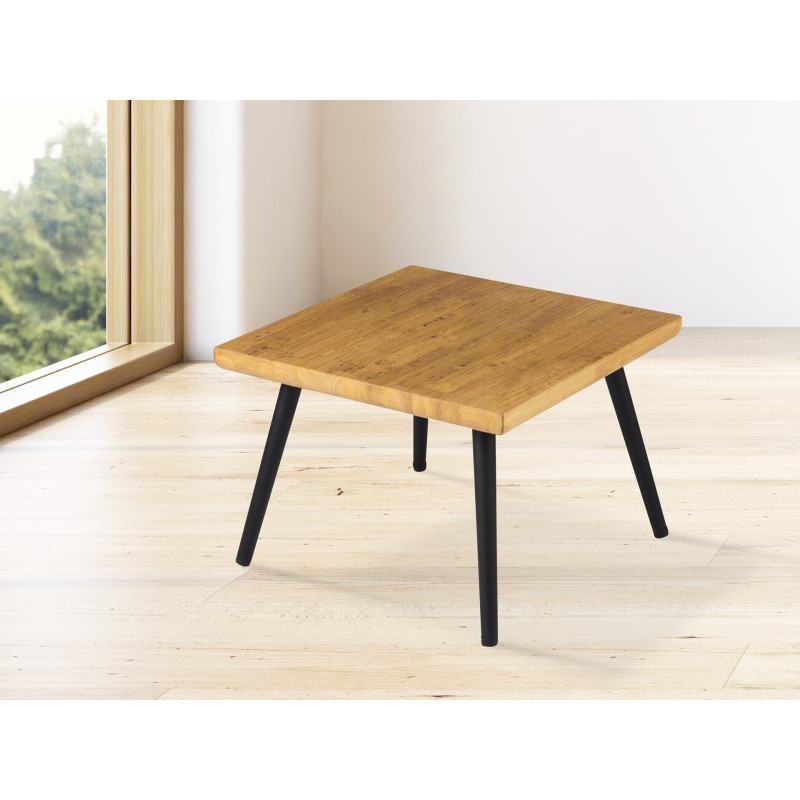 Tavolino quadrato in legno massiccio 58x58 cm per soggiorno