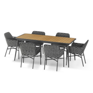 Tavolo allungabile Halu6 con poltroncine per esterno design