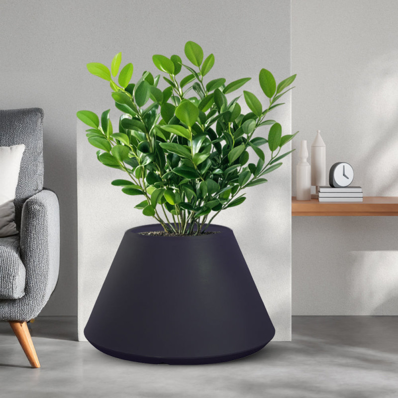 Vaso in resina antracite Stromboli 60x35 cm per piante esterno