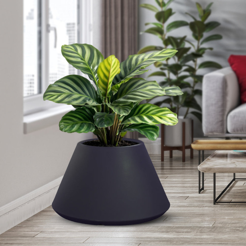 Vaso in resina antracite Stromboli 60x35 cm per piante esterno