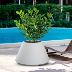 Vaso in resina bianco Stromboli 60x35 cm per piante da esterno