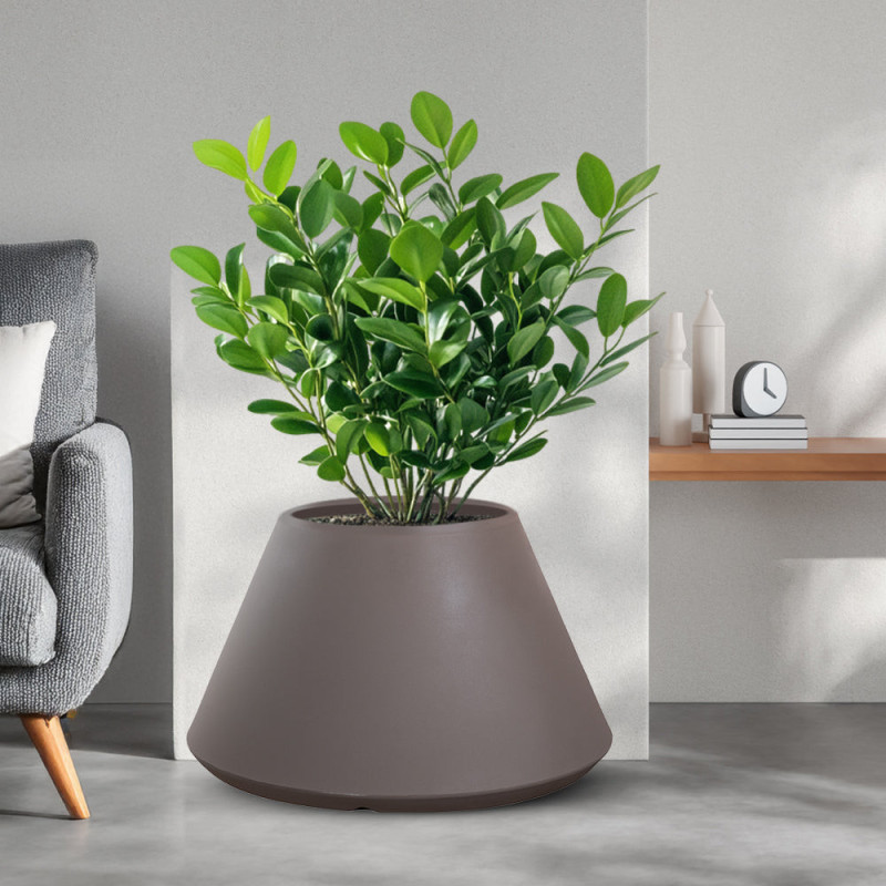 Vaso in resina tortora Stromboli 60x35 cm per piante esterno
