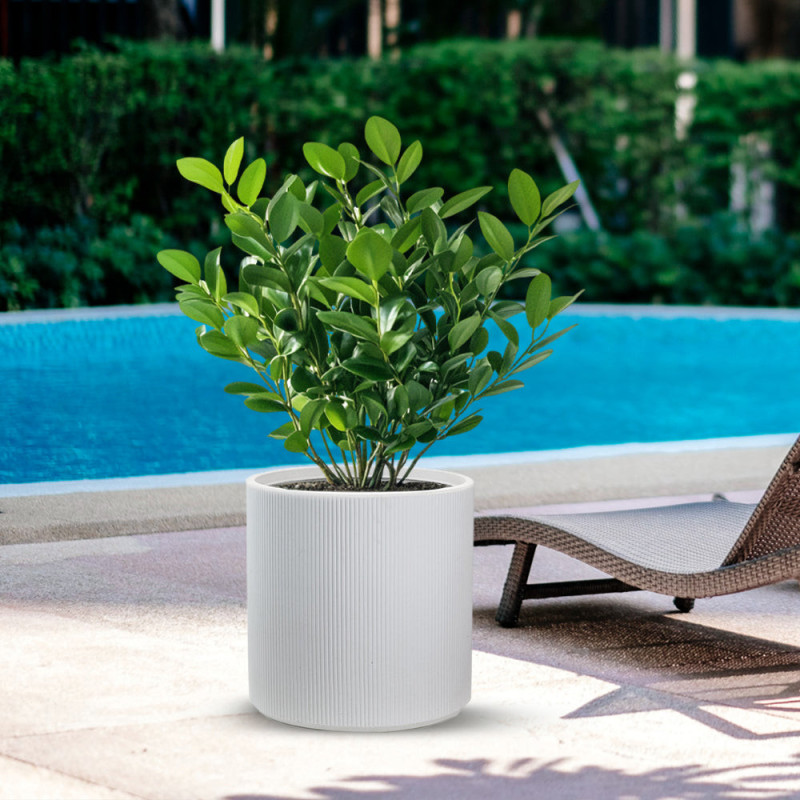 Vaso in resina bianco Modigliani 36x35 cm per piante da esterno