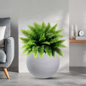 Zoom Vaso in resina da esterno interno per piante tondo a sfera di design d.40x33h Botticelli Beige