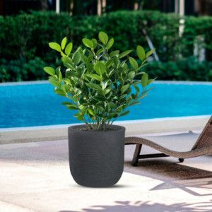 Vaso in resina grigio Raffaello 35x34 cm per piante da esterno