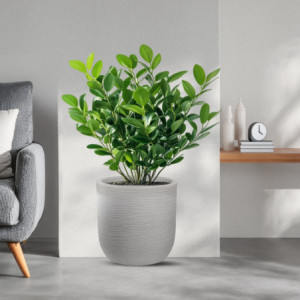 Zoom Vaso in resina da esterno interno per piante cilindro di design d.35x34h Raffaello Beige