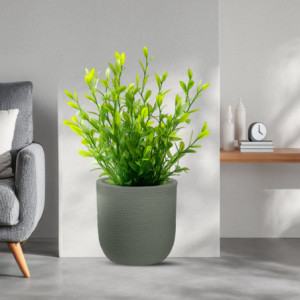 Zoom Vaso in resina da esterno interno per piante cilindro di design d.35x34h Raffaello Verde