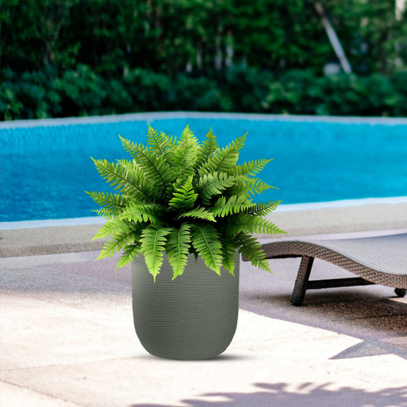 Vaso in resina Raffaello verde D35x34H per esterno e interno
