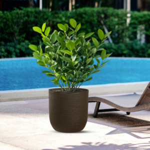 Vaso in resina marrone Raffaello 35x34 cm per esterno e interno