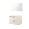Mobile bagno sospeso Lario bianco 80x46x48 cm con lavabo e specchio