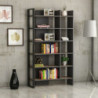 Libreria Leno antracite e ripiani noce 94x160 moderna e robusta