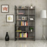 Libreria Leno antracite e ripiani noce 94x160 moderna e robusta
