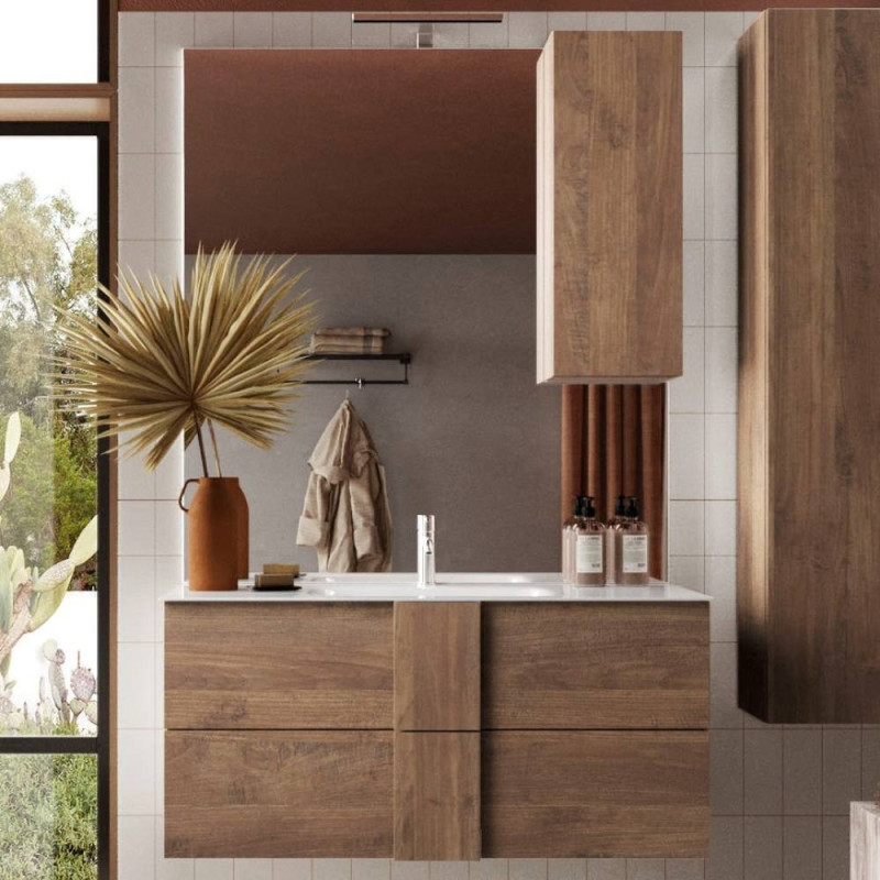 mobile bagno sospeso 80 cm rovere mercure | levante shop