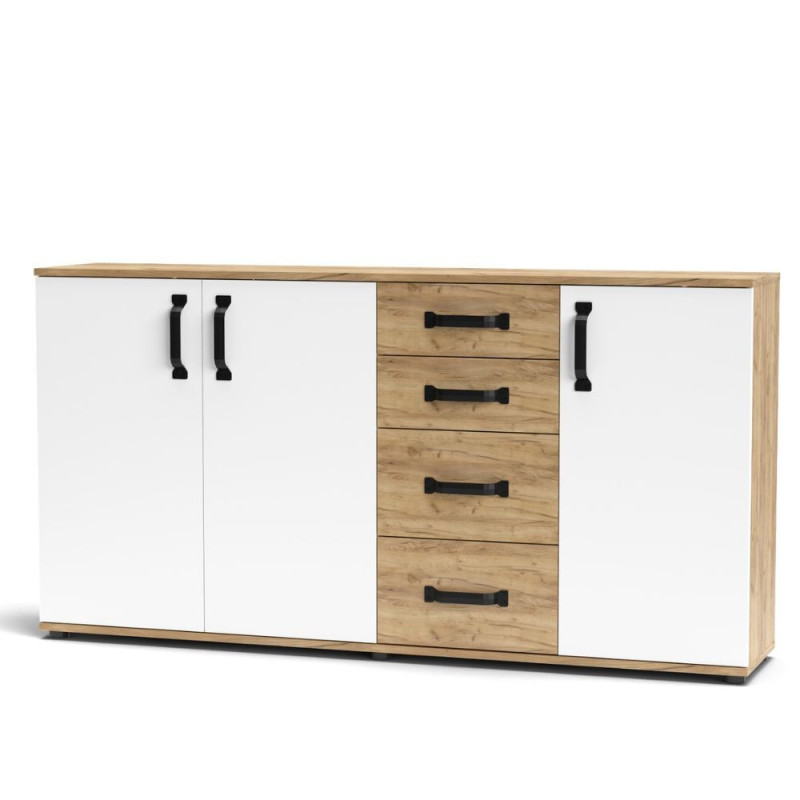 Credenza Mosso MO5 rovere e bianco moderna e capiente