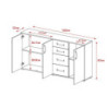 Credenza Mosso MO5 rovere e bianco moderna e capiente