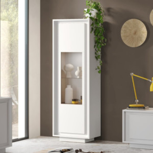 Vetrina Tiki 1 anta bianco opaco moderna e compatta