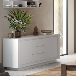 Madia Tiki bianco opaco 2 ante 3 cassetti moderna e capiente