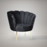 Poltrona Orel velluto nero piedini oro elegante per living
