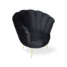 Poltrona Orel velluto nero piedini oro elegante per living