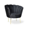Poltrona Orel velluto nero piedini oro elegante per living