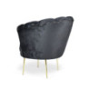 Poltrona Orel velluto nero piedini oro elegante per living