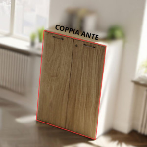 Coppia ante H87 per modulo ufficio Ibisco noce naturale