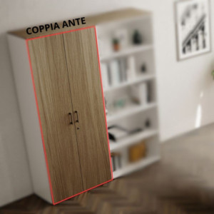 Coppia ante H129 per modulo ufficio Ibisco noce naturale