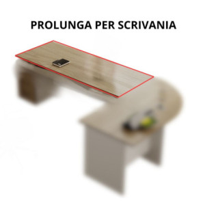 Prolunga 120 cm per scrivania Ibisco noce naturale robusta