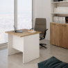 Scrivania Ibisco 80 cm bianco frassinato e noce naturale moderna