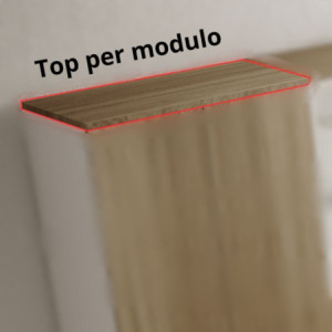Top 90x45 per modulo ufficio Ibisco noce naturale versatile