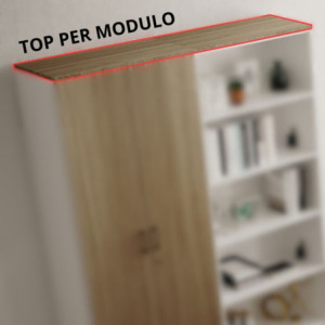 Top 180x45 per modulo ufficio Ibisco noce naturale ampio e robusto