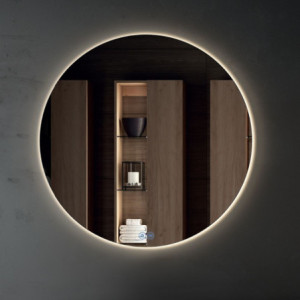 Specchio rotondo Renhu Ø100 cm LED doppio sensore antiappannamento