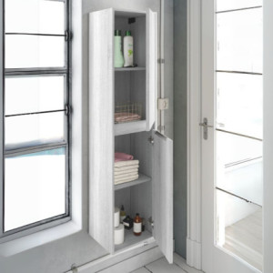 Zoom Colonna bagno Bolton 35x30.5x150 cm. 2 ante reversibili colore rovere grigio ghiaccio