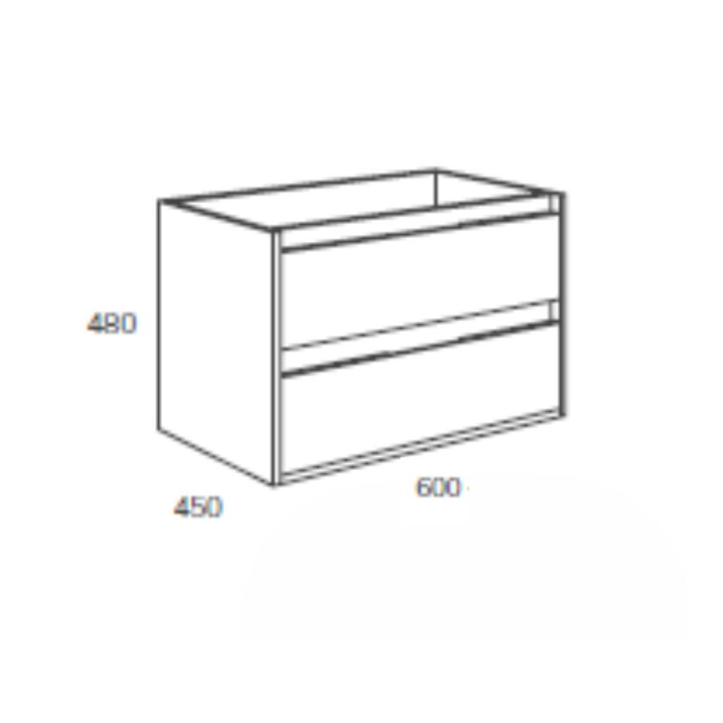 mobile bagno sospeso 60 cm bianco laccato lucido | levant...