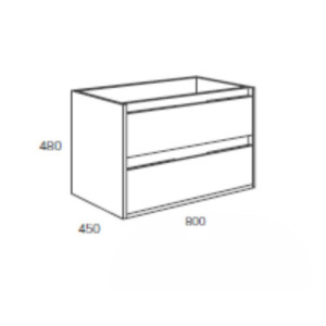 Zoom Mobile bagno sospeso Bolton con 2 cassetti 80x45x48 cm colore cemento