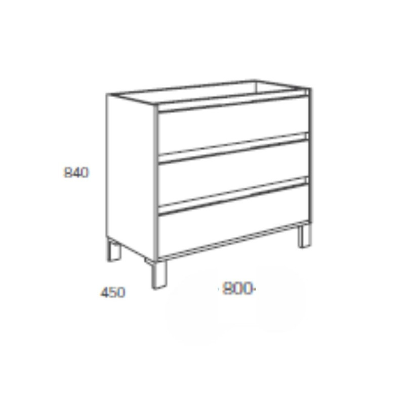 mobile bagno sospeso 80 cm bianco laccato | levante shop