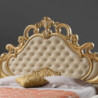 Letto matrimoniale Aleksandra barocco imbottito ecopelle crema