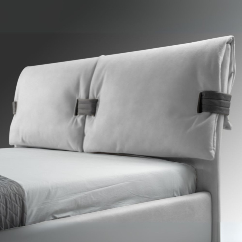 Letto matrimoniale contenitore Grenoble grigio antracite tessuto