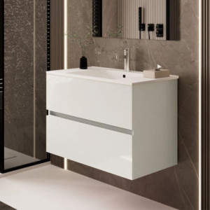 Mobile bagno sospeso Sevilla bianco 100x44,6x52 cm 2 cassetti