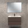 mobile bagno sospeso 80 cm noce effetto cannettato | leva...
