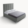 Letto matrimoniale Napoli grande contenitore grigio chiaro tessuto