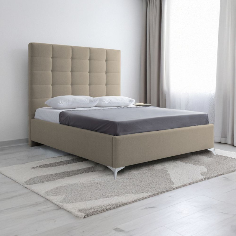 Letto matrimoniale Napoli grande imbottito contenitore cappuccino