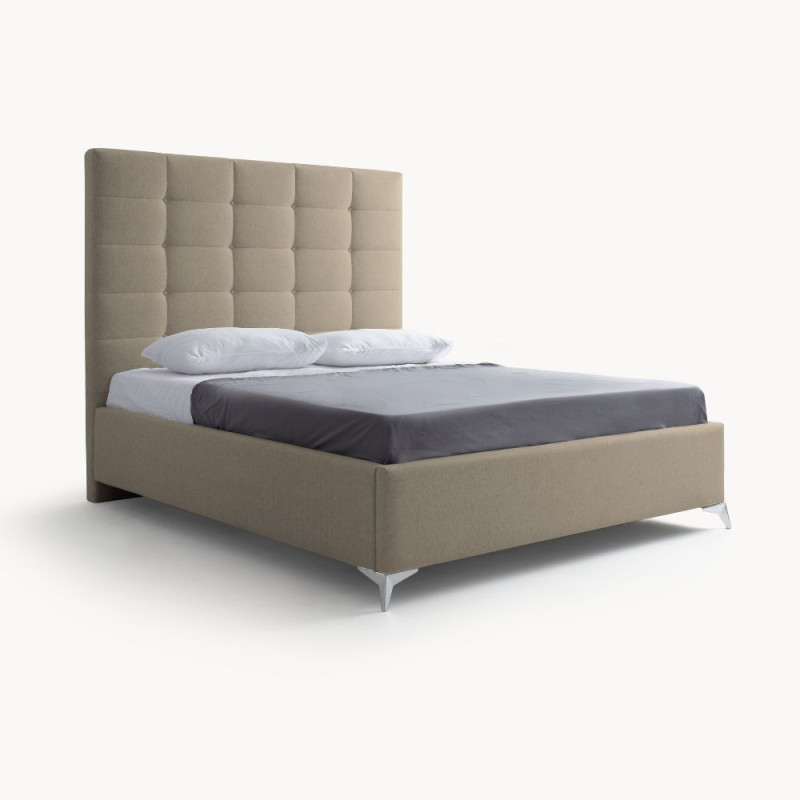 Letto matrimoniale Napoli grande imbottito contenitore cappuccino