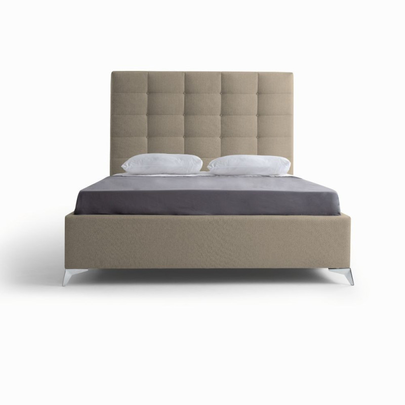 Letto matrimoniale Napoli grande imbottito contenitore cappuccino