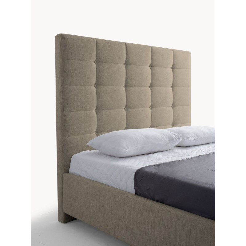 Letto matrimoniale Napoli grande imbottito contenitore cappuccino
