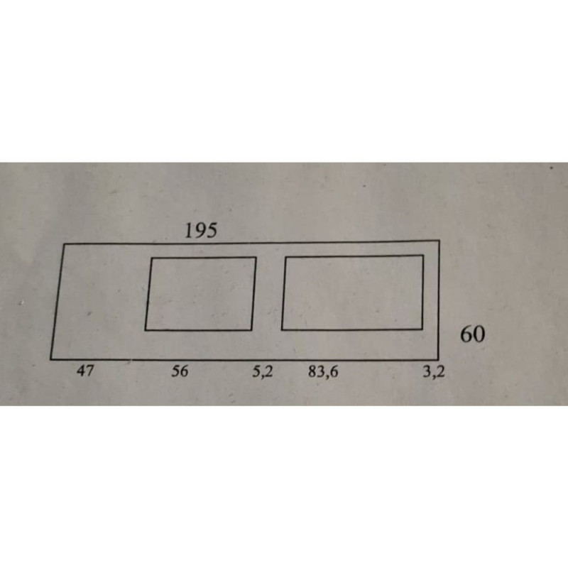 Top cucina sinistro forato ciliegio 195x60x3.8 cm resistente