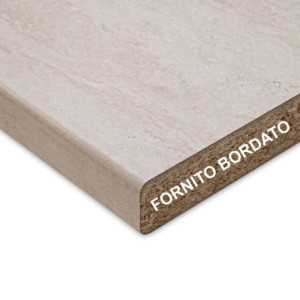 Zoom Top bordato per cucina forato verso sinistro travertino 180x60x3.8 cm