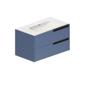 Zoom Mobile bagno sospeso Modular con due cassettoni 80x45x50 cm colore azzurro