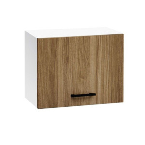 Mobile sopracappa 60x32x49 cm bianco e noce naturale moderno
